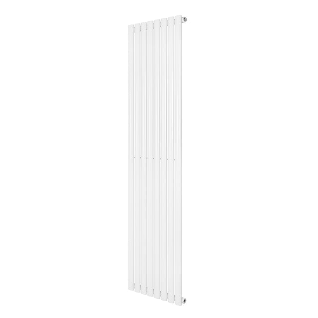 Schlanker, vertikaler Gliederheizkörper in Weiß, 1800mm x 480mm, mit glatten, modernen Linien und einem eleganten, minimalistischen Design