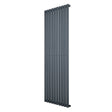 Eleganter Gliederheizkörper in Anthrazitgrau, 1800mm x 600mm, mit schlanken, vertikalen Lamellen und modernem Design für effiziente Wärmeverteilung
