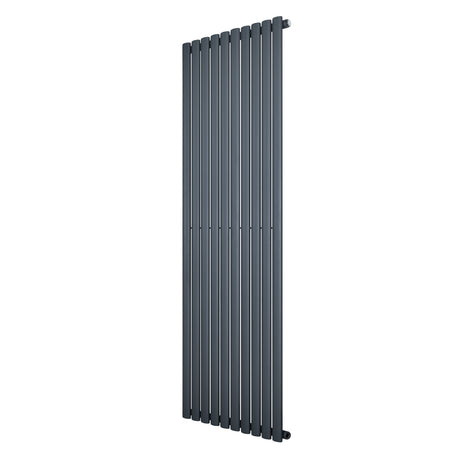 Eleganter Gliederheizkörper in Anthrazitgrau, 1800mm x 600mm, mit schlanken, vertikalen Lamellen und modernem Design für effiziente Wärmeverteilung