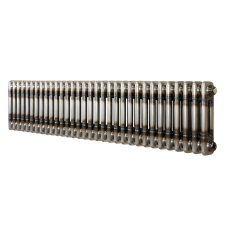 Klassischer 2-Säulen-Heizkörper aus Rohmetall, 300 x 1460 mm, mit glänzender Oberfläche und eleganter, länglicher Form