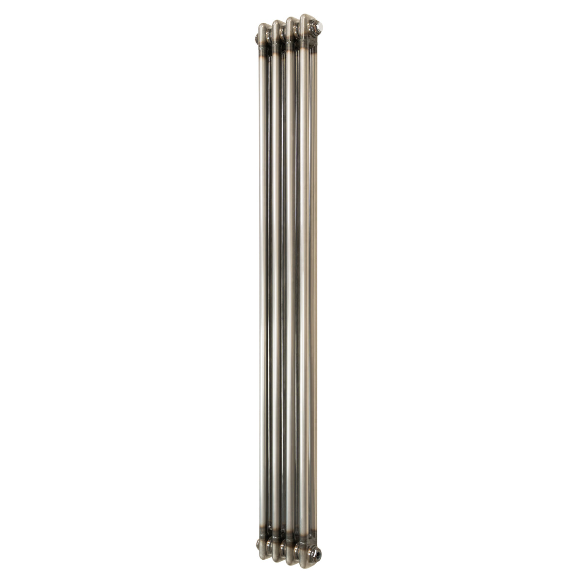 Klassischer 2-Säulen-Heizkörper aus Rohmetall, 1500 x 200 mm, mit glänzender Oberfläche und eleganter, vertikaler Form