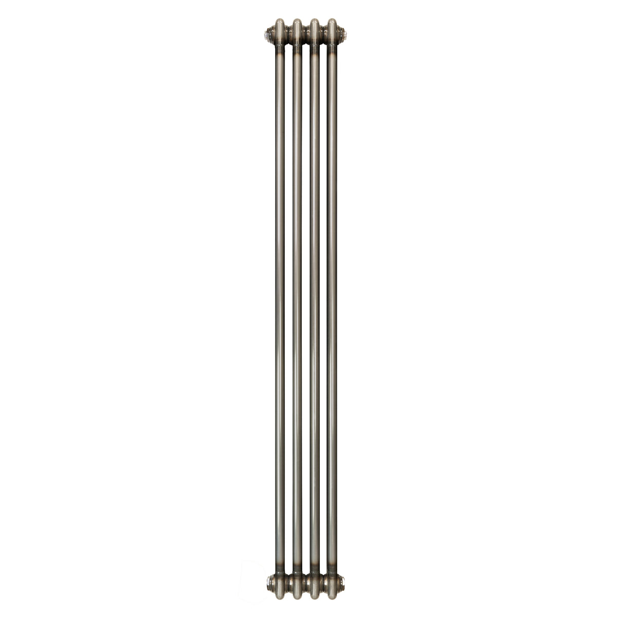 Klassischer 2-Säulen-Heizkörper aus Rohmetall, 1500 x 200 mm, mit glänzender Oberfläche und robustem, industriellem Design