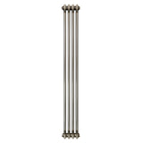 Klassischer 2-Säulen-Heizkörper aus Rohmetall, 1500 x 200 mm, mit glänzender Oberfläche und robustem, industriellem Design