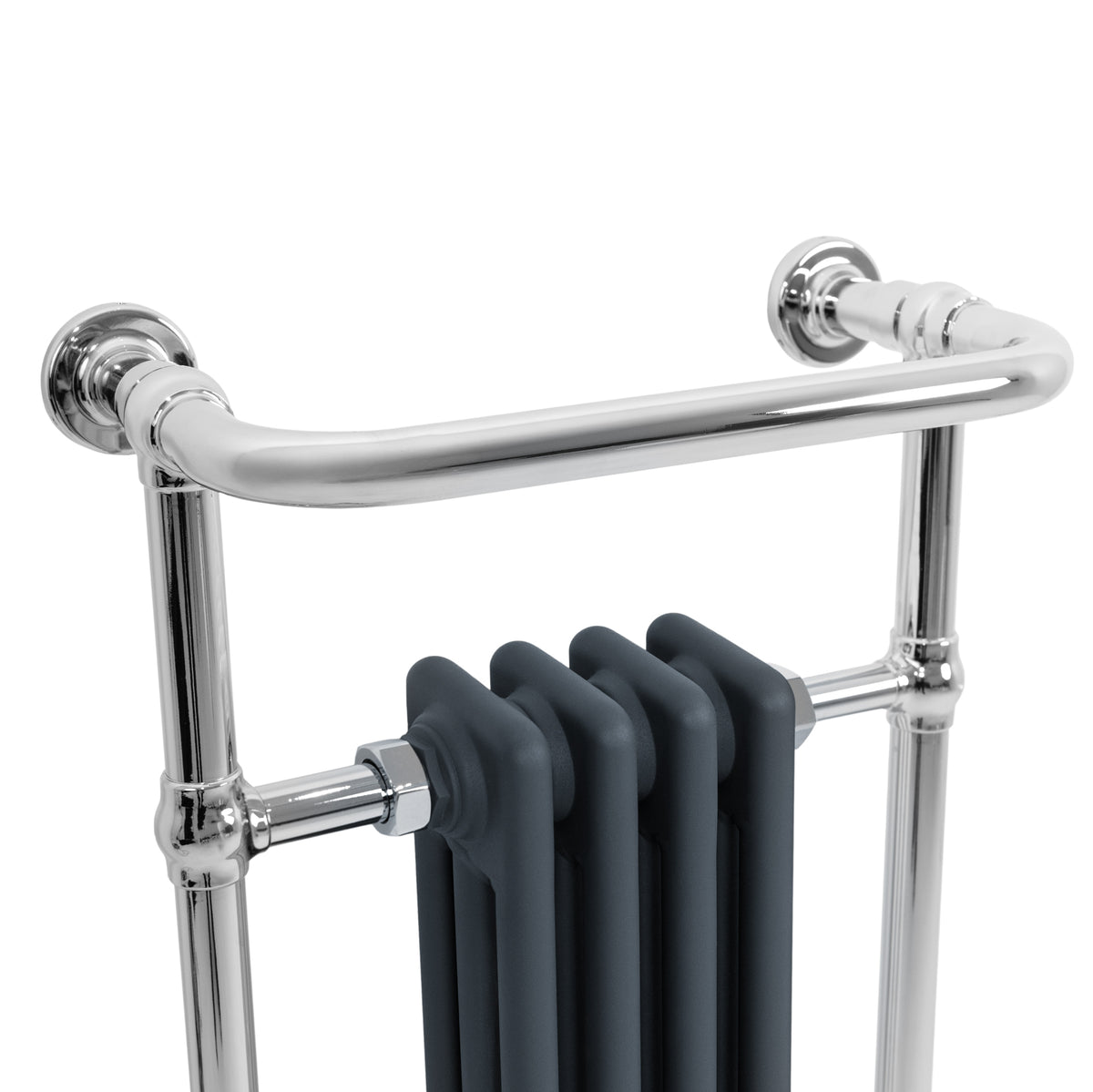 Klassicher Beheizter Handtuchheizkörper – 950 mm x 480 mm – Anthrazitgrau