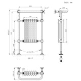 Klassicher Beheizter Handtuchheizkörper – 950 mm x 570 mm – Anthrazitgrau - view 5