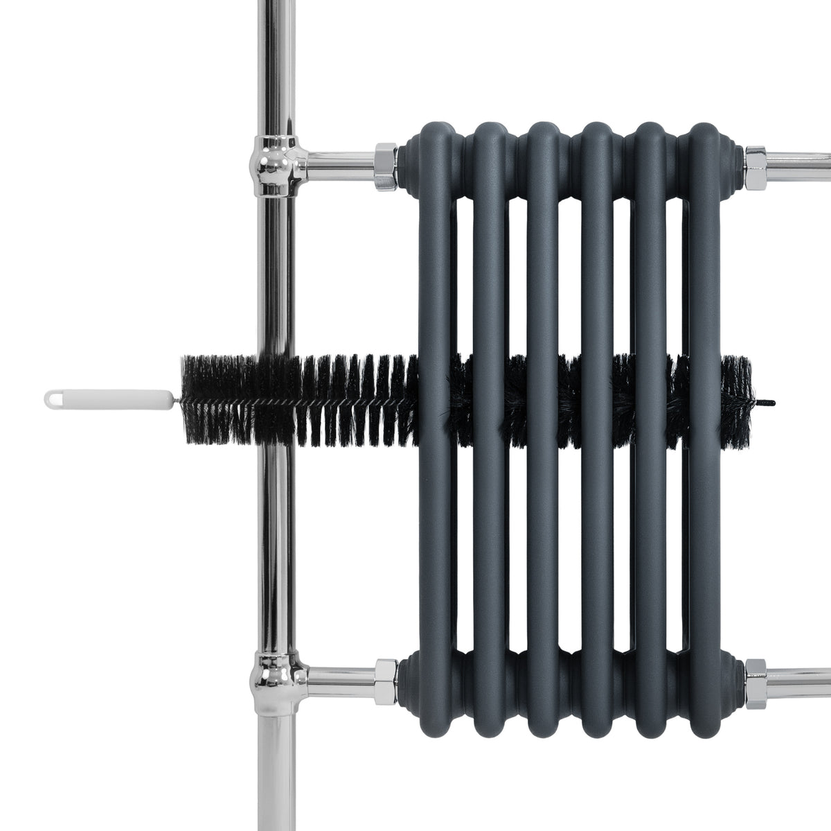 Klassicher Beheizter Handtuchheizkörper – 950 mm x 570 mm – Anthrazitgrau - view 6