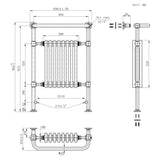 Klassicher Beheizter Handtuchheizkörper – 950 mm x 660 mm – Anthrazitgrau