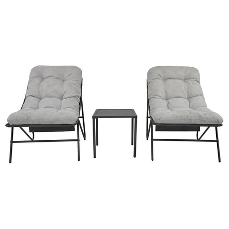 3-Teiliges Bistro-Set – Grau