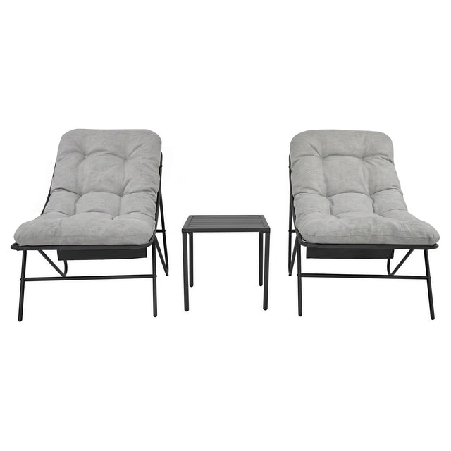 3-Teiliges Bistro-Set – Grau