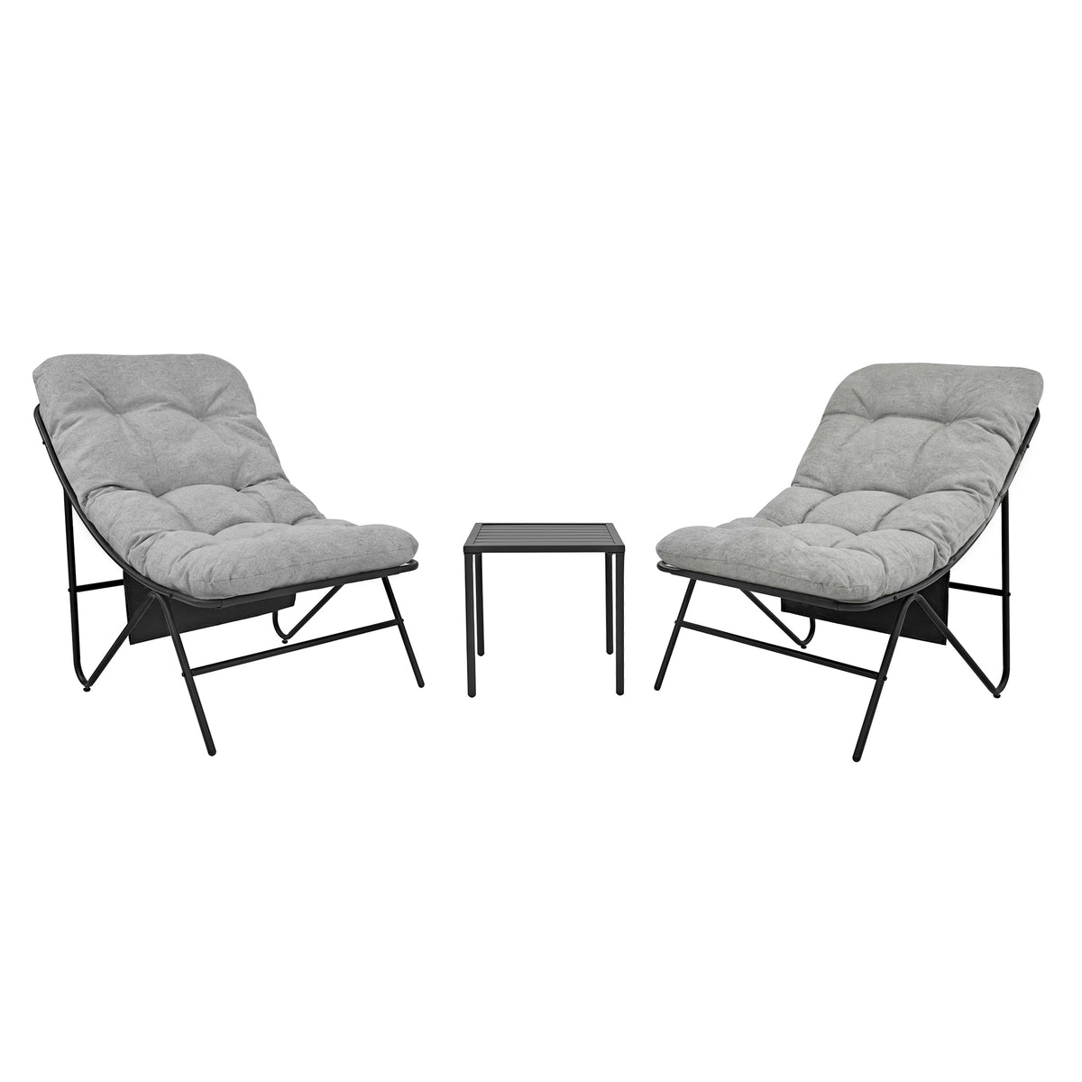 3-Teiliges Bistro-Set – Grau - view 2