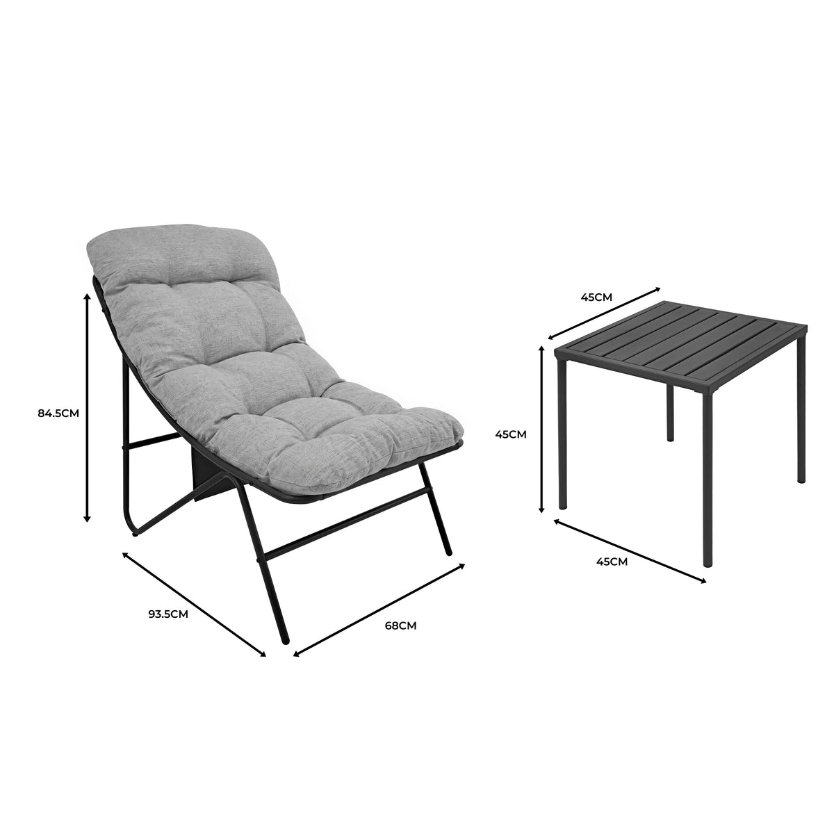 3-Teiliges Bistro-Set – Grau - view 5