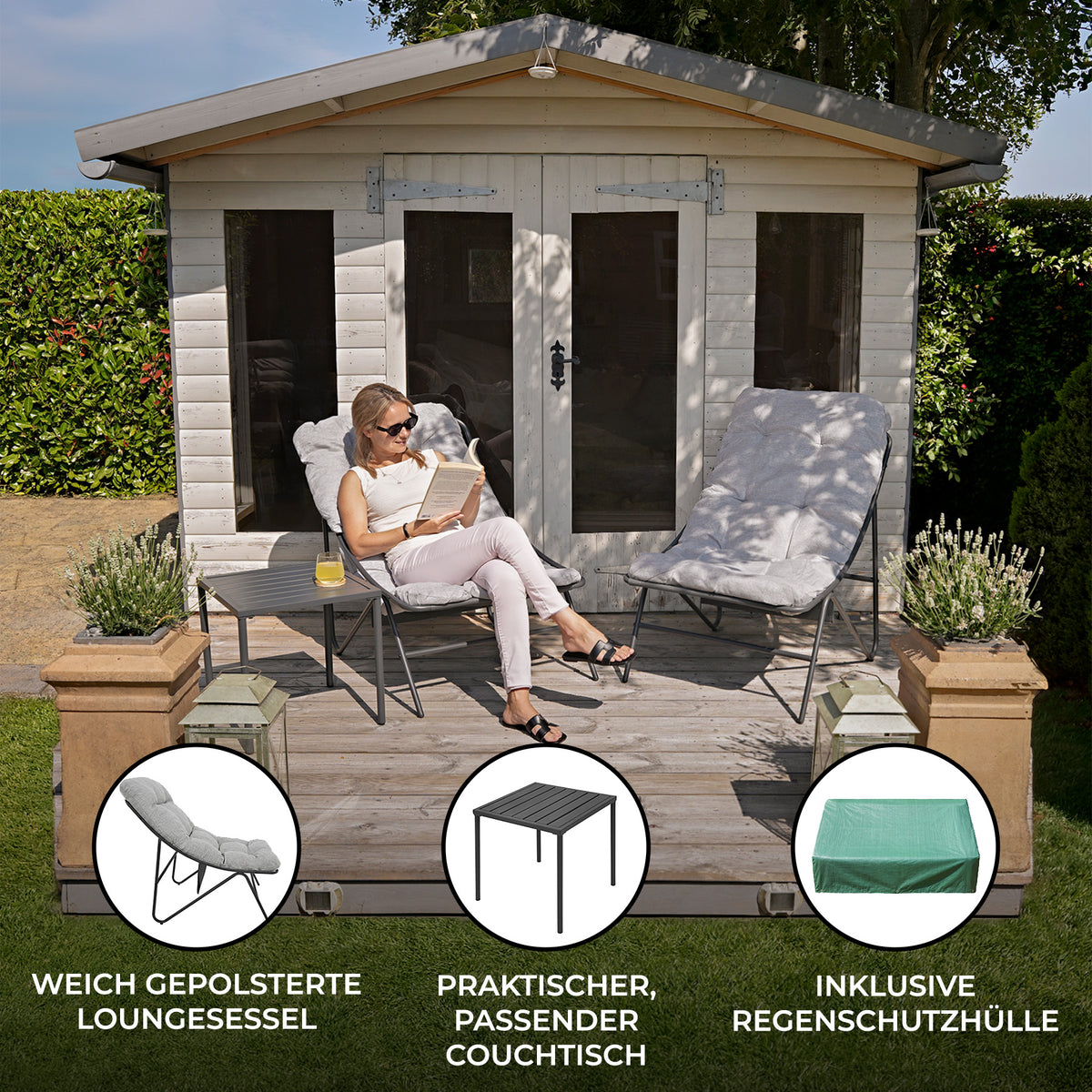 3-Teiliges Bistro-Set – Grau - view 13