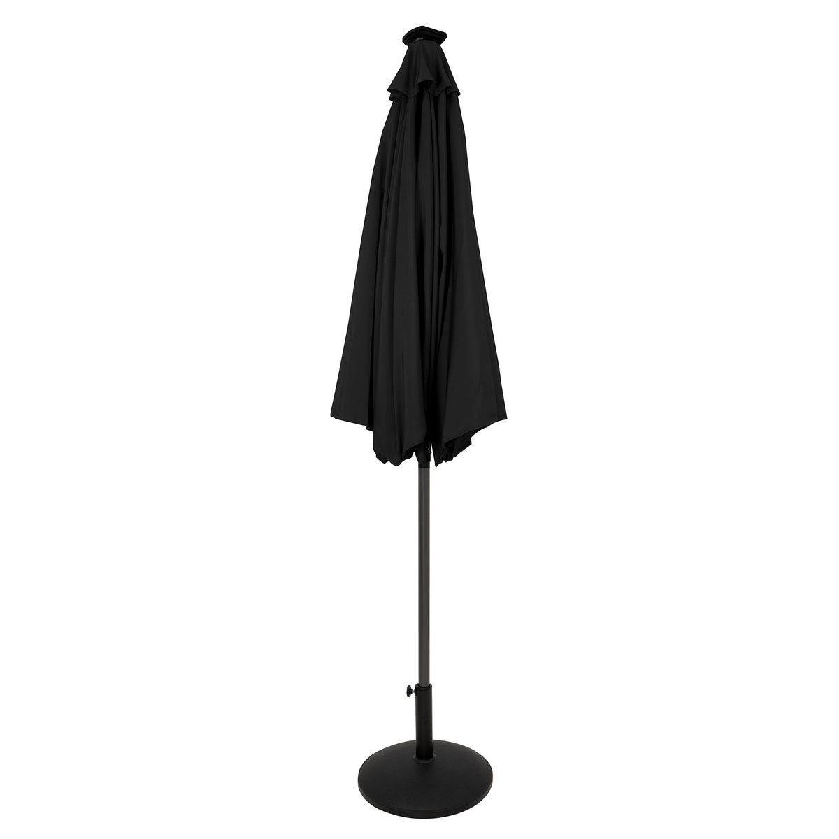 LED-Kipp-Sonnenschirm 2,7m mit Ständer - Schwarz