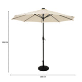 LED-Kipp-Sonnenschirm 2,7m mit Ständer - Creme
