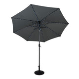 LED-Kipp-Sonnenschirm 2,7m mit Ständer - Grau