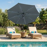 LED-Kipp-Sonnenschirm 2,7m mit Ständer - Grau