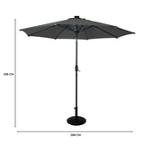LED-Kipp-Sonnenschirm 2,7m mit Ständer - Grau