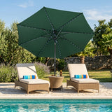 LED-Kipp-Sonnenschirm 2,7m mit Ständer - Grün