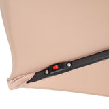 LED Ausleger-Sonnenschirm 3m mit Quadratischem Beschwerungsfuß – Beige