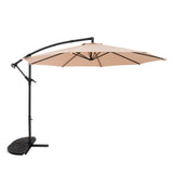 Ausleger-Sonnenschirm 3m mit Halbem Beschwerfuß – Beige