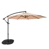 Ausleger-Sonnenschirm 3m mit Beschwerungsfuß - Beige