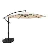 Ausleger-Sonnenschirm 3m mit Beschwerungsfuß - Creme