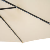 LED Ausleger-Sonnenschirm 3m mit Beschwerungsfuß - Creme