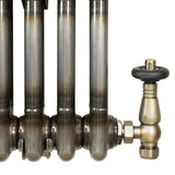 Klassischer 2-Säulen-Heizkörper mit TRV  – 300 x 830 mm – Rohmetall