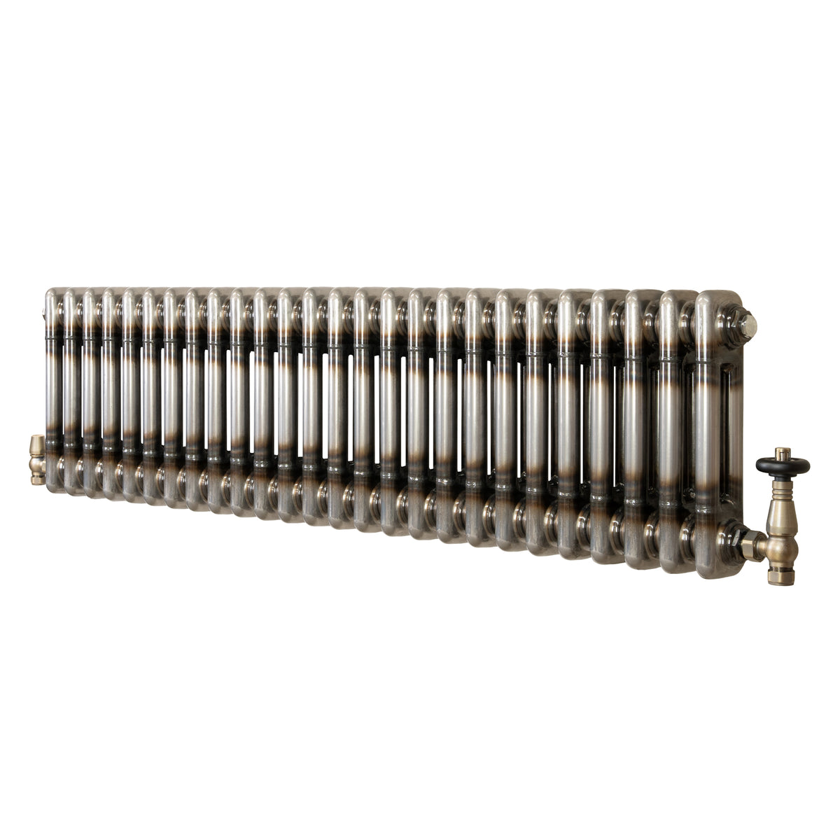 Klassischer 2-Säulen-Heizkörper mit TRV – 300 x 1190 mm - Rohmetall