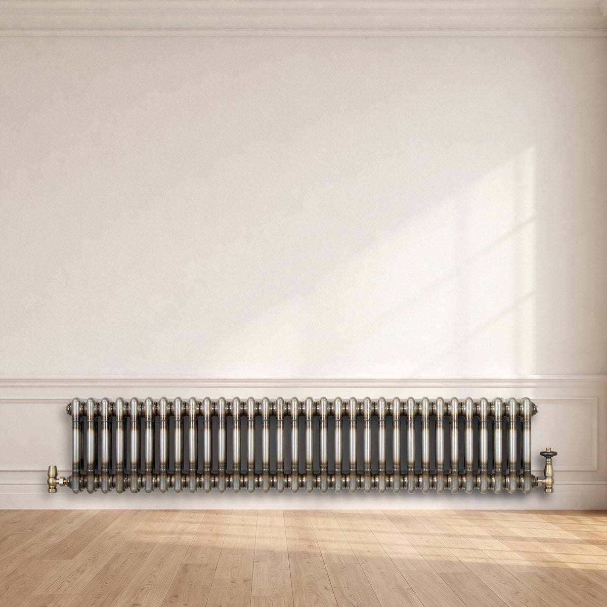 Klassischer 2-Säulen-Heizkörper mit TRV – 300 x 1460 mm - Rohmetall - view 4