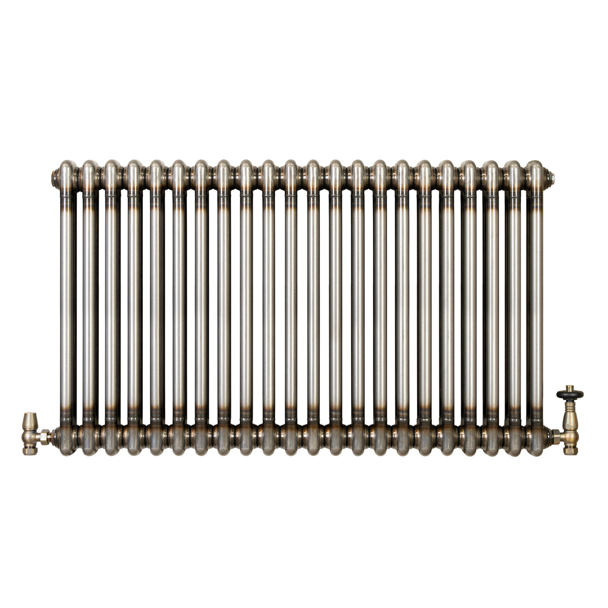 Klassischer 2-Säulen-Heizkörper mit TRV – 600 x 1010 mm - Rohmetall