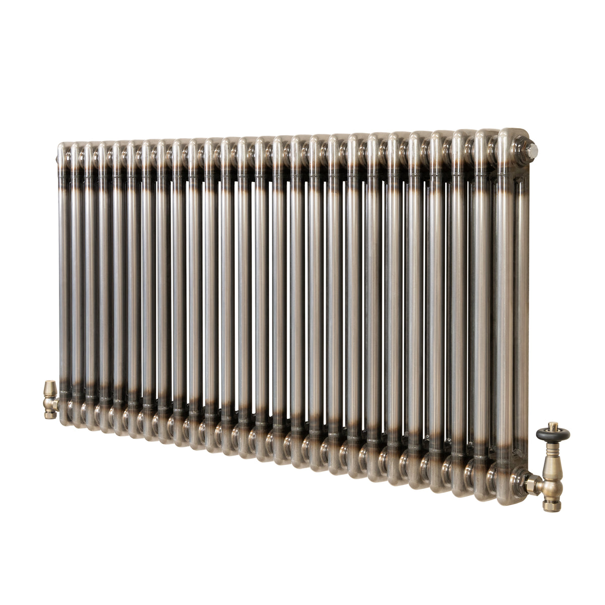 Klassischer 2-Säulen-Heizkörper mit TRV – 600 x 1190 mm - Rohmetall