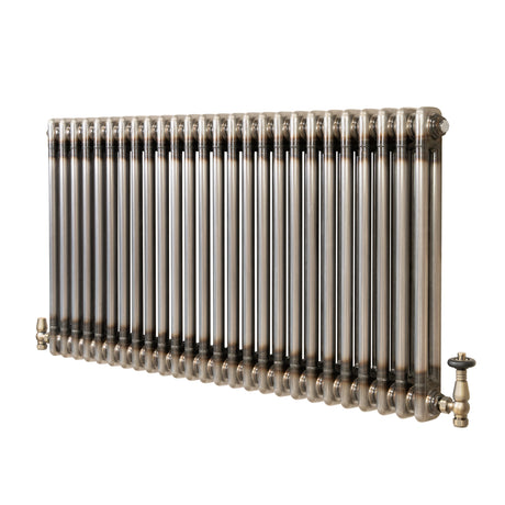 Klassischer 2-Säulen-Heizkörper mit TRV – 600 x 1190 mm - Rohmetall