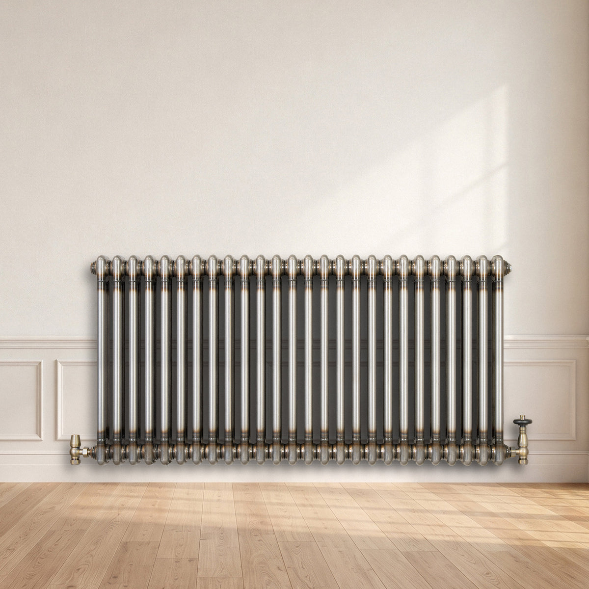 Klassischer 2-Säulen-Heizkörper mit TRV – 600 x 1190 mm - Rohmetall - view 4