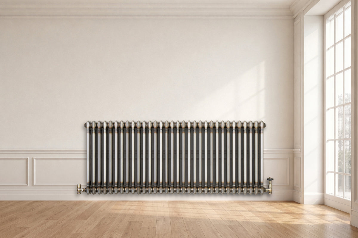 Klassischer 2-Säulen-Heizkörper mit TRV – 600 x 1460 mm - Rohmetall - view 4