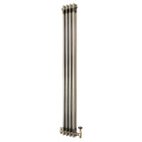 Klassischer 2-Säulen-Heizkörper mit TRV – 1500 x 200 mm - Rohmetall