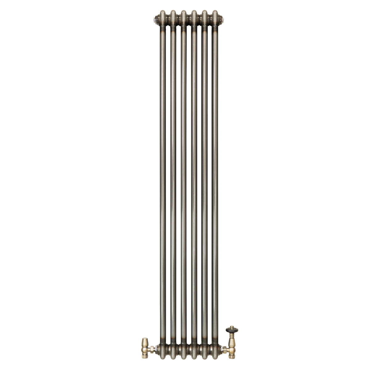Klassischer 2-Säulen-Heizkörper mit TRV – 1500 x 290 mm - Rohmetall