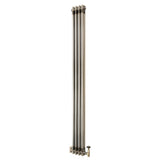 Klassischer 2-Säulen-Heizkörper mit TRV – 1800 x 200 mm - Rohmetall