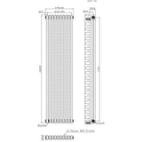 Klassischer 2-Säulen-Heizkörper mit TRV – 1800 x 470 mm - Rohmetall - view 5