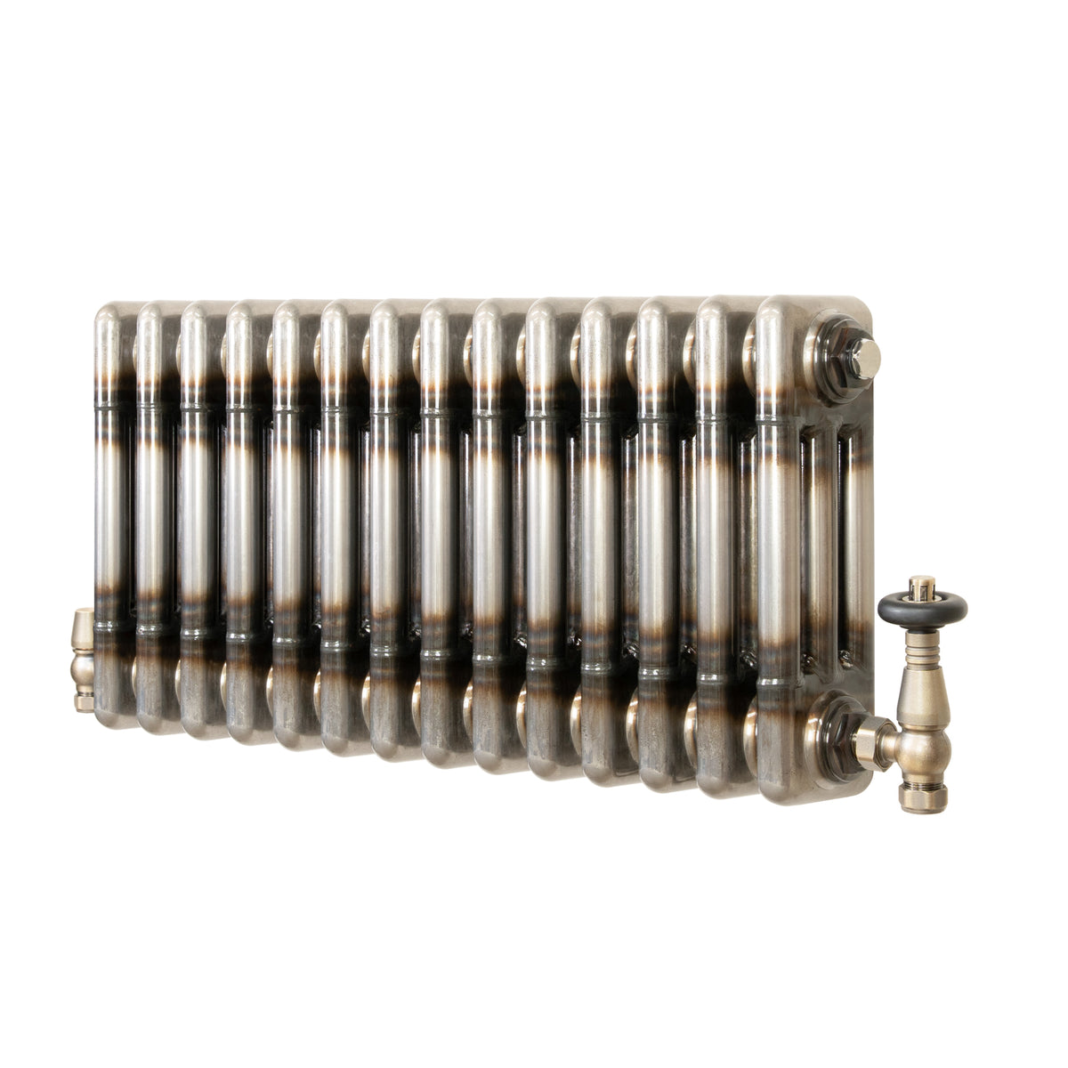 Klassischer 3-Säulen-Heizkörper mit TRV – 300 x 650 mm - Rohmetall