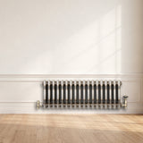 Klassischer 3-Säulen-Heizkörper mit TRV – 300 x 830 mm - Rohmetall