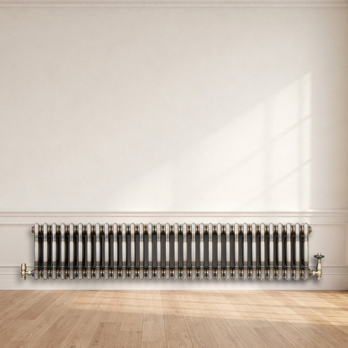 Klassischer 3-Säulen-Heizkörper mit TRV – 300 x 1460 mm - Rohmetall - view 4