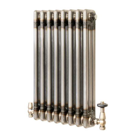 Klassischer 3-Säulen-Heizkörper mit TRV – 600 x 425 mm - Rohmetall