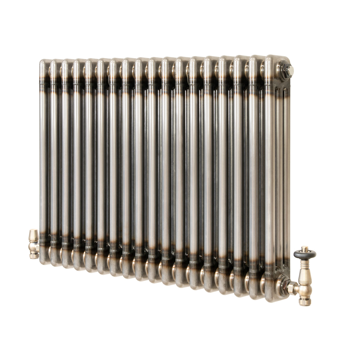 Klassischer 3-Säulen-Heizkörper mit TRV – 600 x 830 mm - Rohmetall