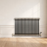 Klassischer 3-Säulen-Heizkörper mit TRV – 600 x 830 mm - Rohmetall