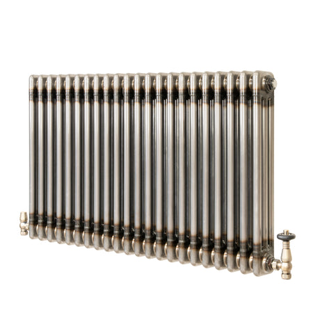 Klassischer 3-Säulen-Heizkörper mit TRV – 600 x 1010 mm - Rohmetall