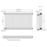 Klassischer 3-Säulen-Heizkörper mit TRV – 600 x 1010 mm - Rohmetall - view 5