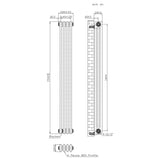 Klassischer 3-Säulen-Heizkörper mit TRV – 1500 x 200 mm - Rohmetall - view 5