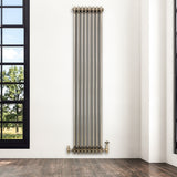 Klassischer 3-Säulen-Heizkörper mit TRV – 1800 x 380 mm - Rohmetall