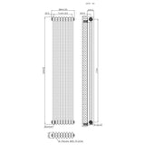Klassischer 3-Säulen-Heizkörper mit TRV – 1800 x 380 mm - Rohmetall